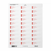 Rood lint retouradreslabel etiket (Full Sheet)