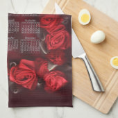 Rood lint Rozen Rand 2023 Agenda Theedoek (Quarter Fold)