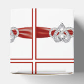Rood lintje oneindige hartslag bedankdoosjes (Bovenkant)