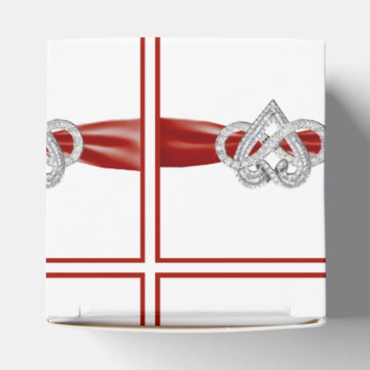 Rood lintje oneindige hartslag bedankdoosjes (Bovenkant)