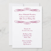 Rood lintscript formele gala ball event kaart (Voorkant)