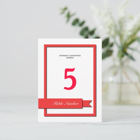 Rood linttabelnummer briefkaart (Staand voorkant)