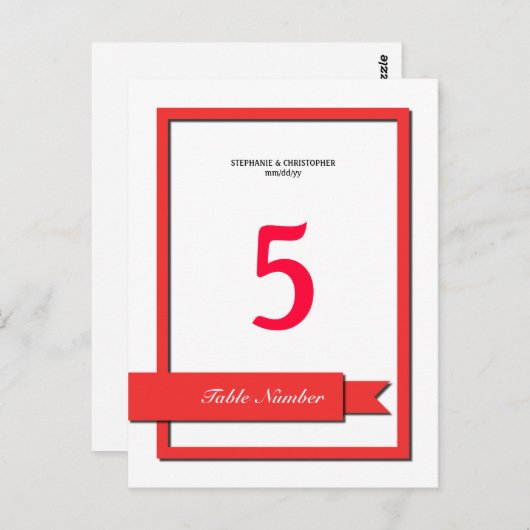 Rood linttabelnummer briefkaart (Voorkant / Achterkant)