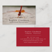 Rood lippenhok, fotograaf, fotografie visitekaartje (Voorkant / Achterkant)