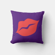 Rood Lips 16 x 16 inch, decoratief
