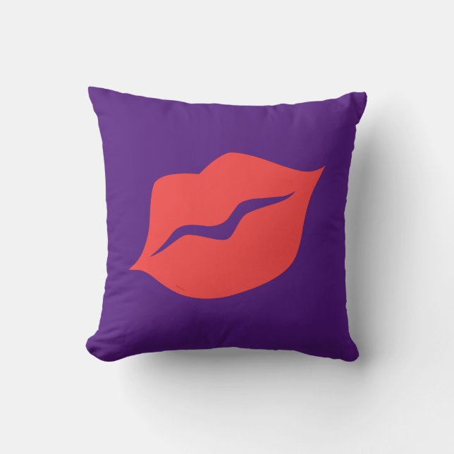 Rood Lips 16 x 16 inch, decoratief Kussen (Voorkant)