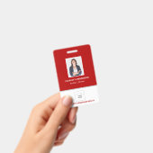 Rood logo badge met foto voor makelaar (Handheld)