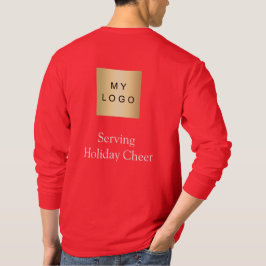 Rood Logo Kerst Personeel Dienend Kerstvreugde T-shirt