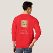 Rood Logo Kerst Personeel Dienend Kerstvreugde T-shirt (Achterkant volledig)