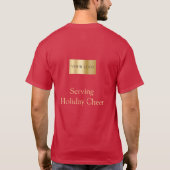 Rood Logo Kerst Personeel Dienend Kerstvreugde T-shirt (Achterkant)