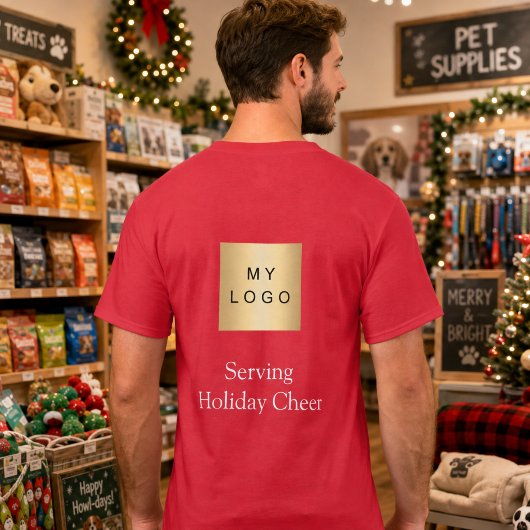 Rood Logo Kerst Personeel Dienend Kerstvreugde T-shirt