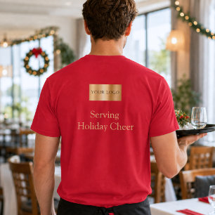 Rood Logo Kerst Personeel Dienend Kerstvreugde T-shirt