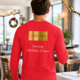 Rood Logo Kerst Personeel Dienend Kerstvreugde T-shirt