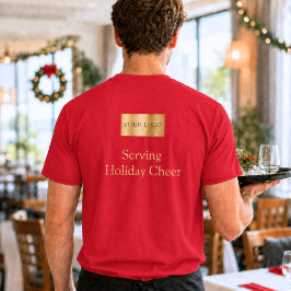 Rood Logo Kerst Personeel Dienend Kerstvreugde T-shirt