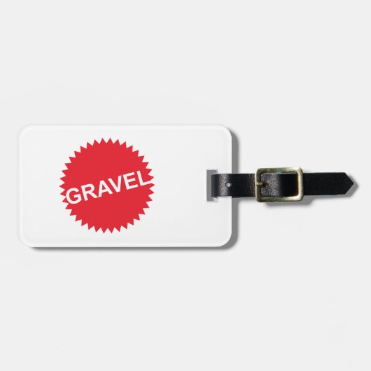 Rood Logo met grindfietsen Bagagelabel (Voorkant horizontaal)
