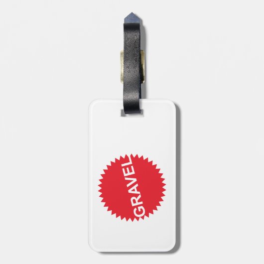 Rood Logo met grindfietsen Bagagelabel (Achterkant verticaal)