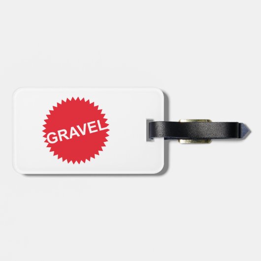 Rood Logo met grindfietsen Bagagelabel (Achterkant horizontaal)