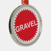 Rood Logo met grindfietsen Metalen Ornament (Rechts)