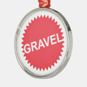 Rood Logo met grindfietsen Metalen Ornament (Links)