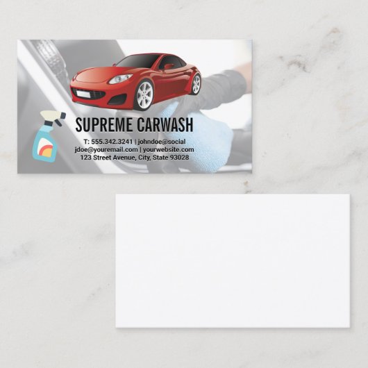 Rood logo voor sportauto | Interieur auto detailin Visitekaartje (Voorkant / Achterkant)