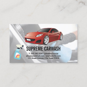 Rood logo voor sportauto   Interieur auto detailin Visitekaartje