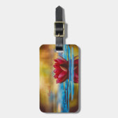 Rood Lotus Vloerlandschap, Zen Bagagelabel (Voorkant verticaal)