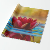 Rood Lotus Vloerlandschap, Zen Cadeaupapier (Uitgerold)