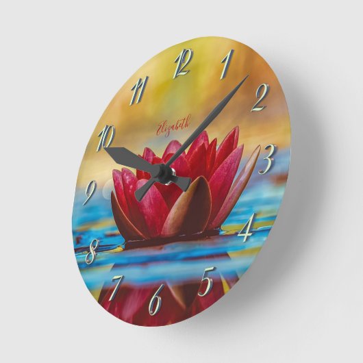 Rood Lotus Vloerlandschap, Zen Ronde Klok (Hoek)