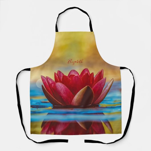 Rood Lotus Vloerlandschap, Zen Schort (Voorkant)