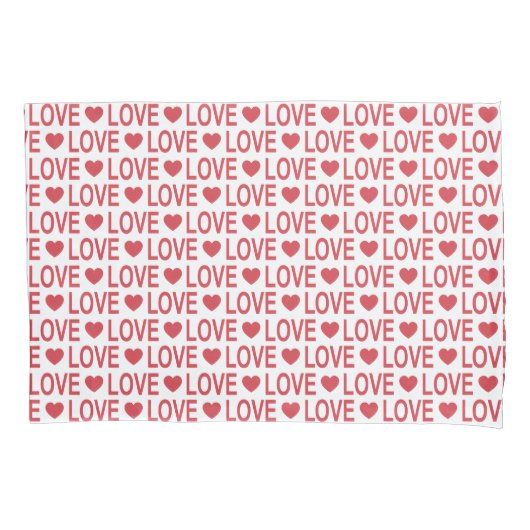 Rood Love Patroon Kussenhoes (Voorkant)