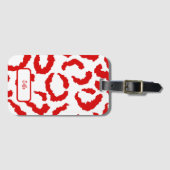 Rood Luipaard Patroon Bagagelabel (Voorkant (horizontaal))