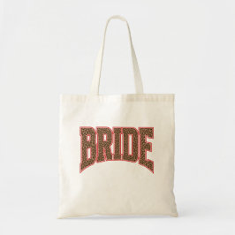 Rood + Luipaardprint Varsity BRUID Tote Bag