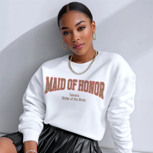 Rood + Luipaardprint Varsity MAID OF HONOR Trui