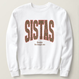 Rood + Luipaardprint Varsity SISTAS Trui