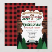 Rood Lumberjack Gender onthullen Baby shower Kaart (Voorkant / Achterkant)