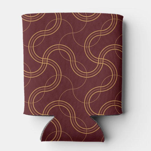 Rood Luxe Wavy Stripes Patroon Blikjeskoeler (Achterkant)