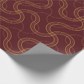Rood Luxe Wavy Stripes Patroon Cadeaupapier (Hoek)