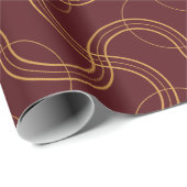 Rood Luxe Wavy Stripes Patroon Cadeaupapier (Rol Hoek)