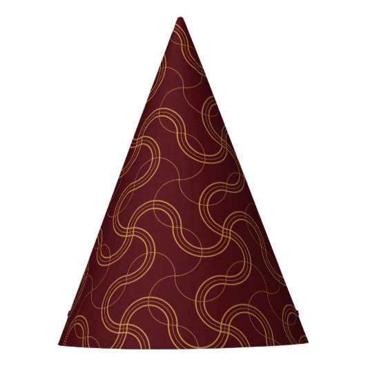 Rood Luxe Wavy Stripes Patroon Feesthoedjes (Voorkant)