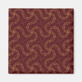 Rood Luxe Wavy Stripes Patroon Magneet (Voorkant)
