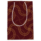 Rood Luxe Wavy Stripes Patroon Medium Cadeauzakje (Voorkant)