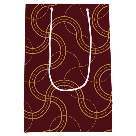 Rood Luxe Wavy Stripes Patroon Medium Cadeauzakje (Achterkant)