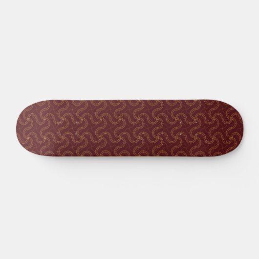 Rood Luxe Wavy Stripes Patroon Persoonlijk Skateboard (Horizontaal)