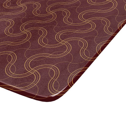 Rood Luxe Wavy Stripes Patroon Snijplank (Hoek)