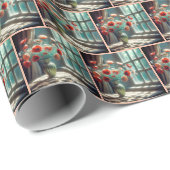 Rood maanboeket in zonnig raam cadeaupapier (Rol Hoek)