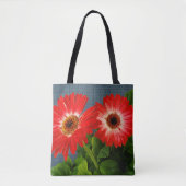Rood madeliefje tote bag (Voorkant)