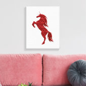 Rood Magisch Fokken Eenhoorn Canvas Print (Insitu (Woonkamer))