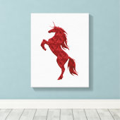 Rood Magisch Fokken Eenhoorn Canvas Print (Insitu (Houten vloer))