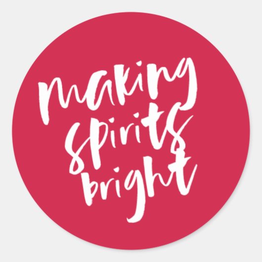 Rood Making Spirits Bright Gift Label Sticker (Voorkant)
