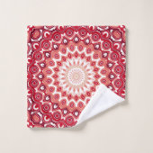 Rood Mandala-patroon in vurige gradiënt Bad Handdoek (Wasdoekje)